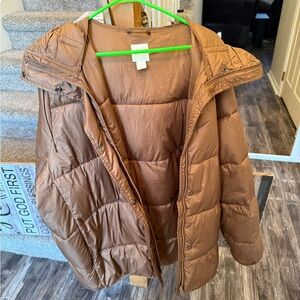 Brown h and m oversized jacket